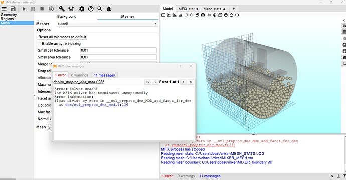 Error-message-meshing